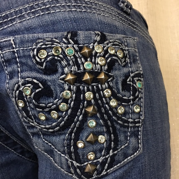 Machine Washable Rhinestone Jeans - Picture 6 of 8